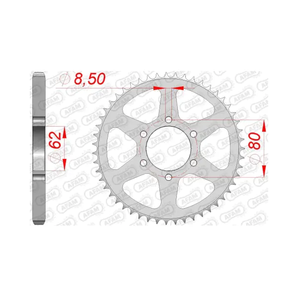 AFAM Заден Стоманен Зъбак 51 Зъба/ 428 Yamaha TW125 99-06, XT350 85-98