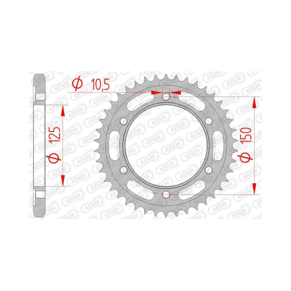 AFAM Заден Стоманен Зъбак 42 Зъба/ 525 KTM 1290 Super Adventure S 17-23, 1090 Adventure R 17-19, 990 Adventure 06-12