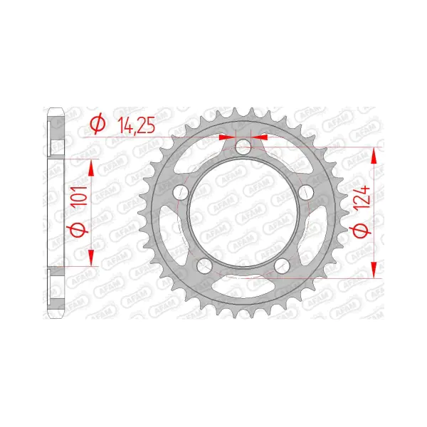 AFAM Заден Стоманен Зъбак 41 Зъба/ 525 KTM SM990R 08-12, RC8R 09-15, 950 Supermoto 05-08, 990 Super Duke 05-12
