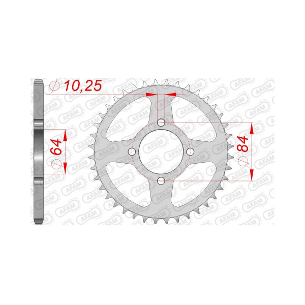 AFAM Заден Стоманен Зъбак 40 Зъба/ 520 Kawasaki ATV KFX400 03-06; Suzuki ATV LT-Z400 02-08