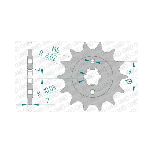 AFAM Преден зъбак 520 KTM 125Duke 11-24, 200Duke 12-20, RC125/200 14-24; Husqvarna 125 Svartpilen 21-24