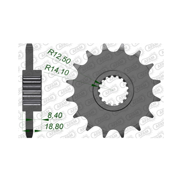 AFAM Преден зъбак 17 Зъба/ 525 BMW F650/700/800GS; Husqvarna Nuda 900/900R 12-13