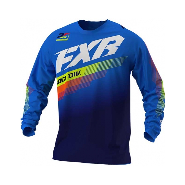 FXR Детска тениска Clutch MX Youth Blue/Navy/Hi Vis