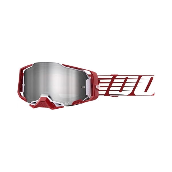 100% Очила Armega Oversized Deep Red - Flash Silver