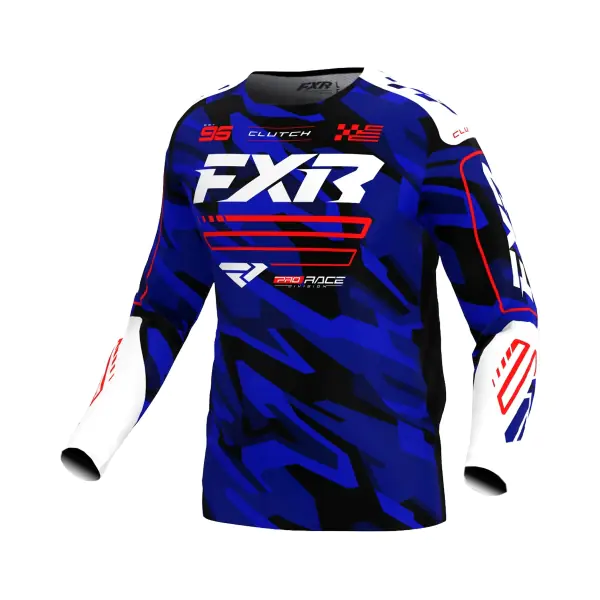 FXR Тениска Clutch MX25 Blue Camo Red