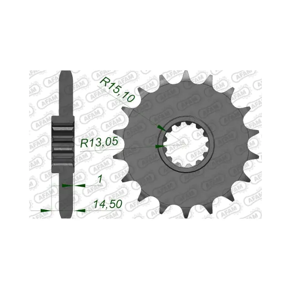 AFAM Преден зъбак 18 Зъба/ 530 Honda CB1100A 14-15, CB1100EX 14-19, CB1100SA ABS 14