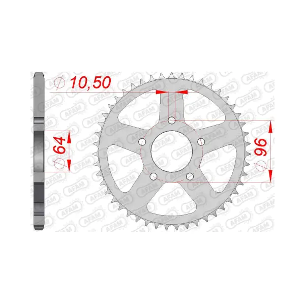 AFAM Заден Стоманен Зъбак 37 Зъба/ 520 Honda CBF250 04-06