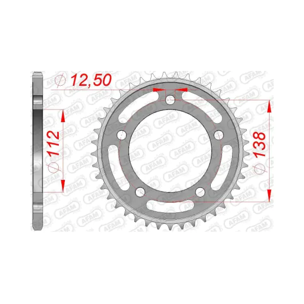 AFAM Заден стоманен зъбак 520 Honda 750X-ADV 17-24, CB/CBR500 13-21, NC700 12-14, NC 750 14-24 