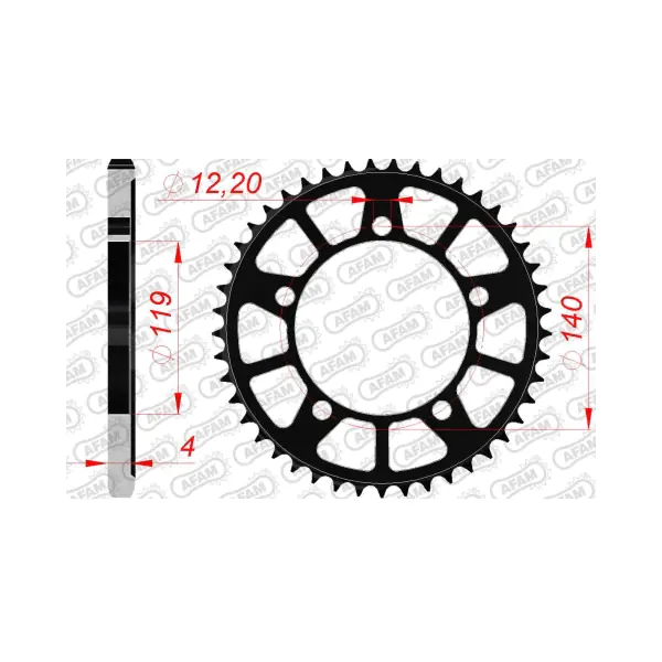 AFAM Заден Стоманен Зъбак 45 Зъба/ 525 BMW M1000RR 21-24, S1000RR 19-24, S1000R 21-24, S1000XR 20-24