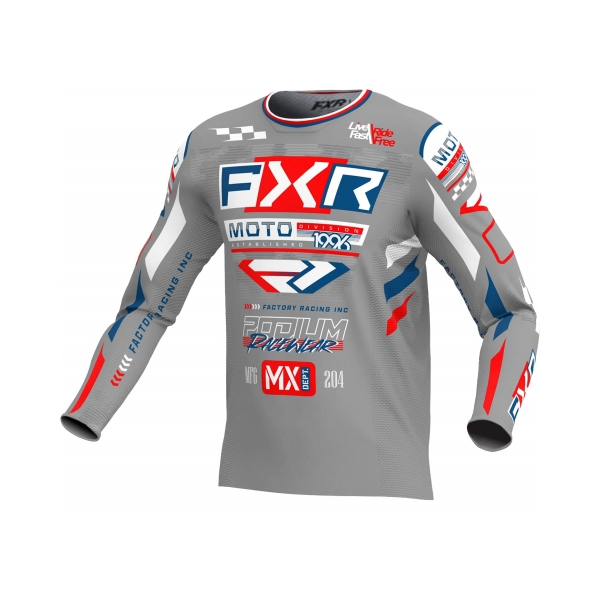 FXR Тениска Podium Gladiator MX25 Grey White Red