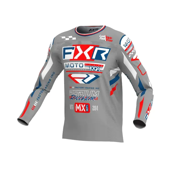 FXR Тениска Podium Gladiator MX25 Grey White Red