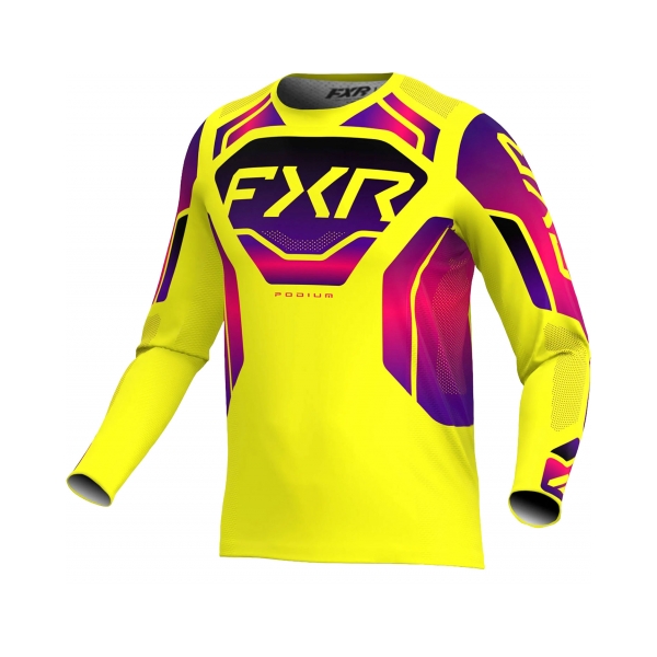 FXR Тениска Podium Relay MX26 Yellow Razz Black
