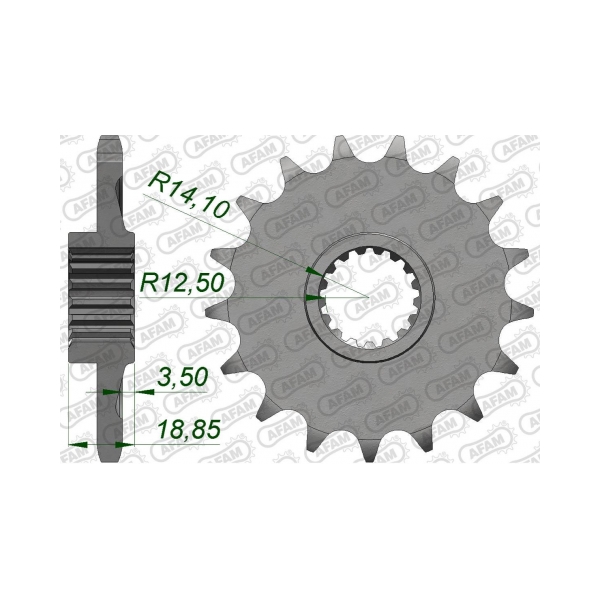 AFAM Преден зъбак 17 Зъба/ 525 BMW F750GS 17-23, F800GS 24-25, F900GS 24-25, F900R 20-25