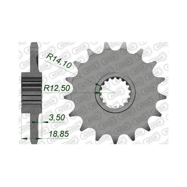AFAM Преден зъбак 17 Зъба/ 525 BMW F750GS 17-23, F800GS 24-25, F900GS 24-25, F900R 20-25