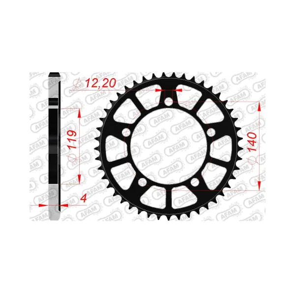 AFAM Заден Стоманен Зъбак 44 Зъба/ 525 BMW M1000RR 21-25, S1000RR 19-24, S1000R 21-24, S1000XR 20-25