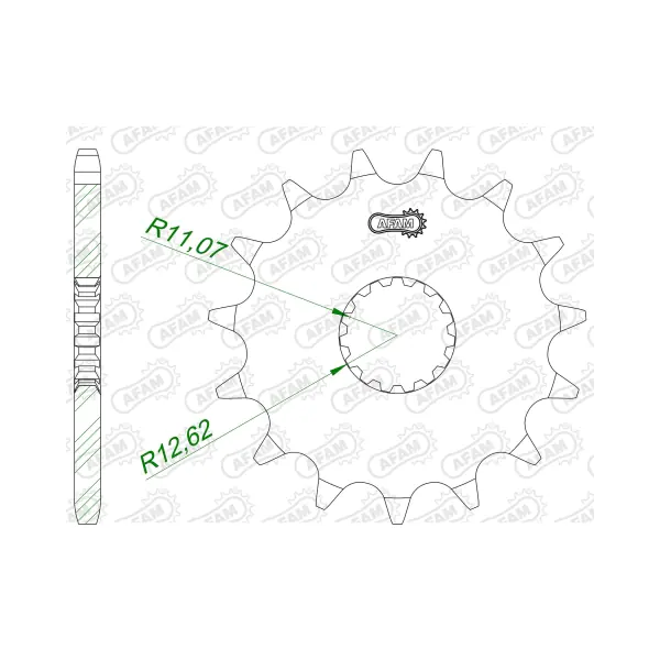 AFAM Преден зъбак 15 Зъба/ 520 Royal Enfield Bullet 350 23-24, Classic 350 22-23, Hunter 350 22-24, Meteor 350 21-24